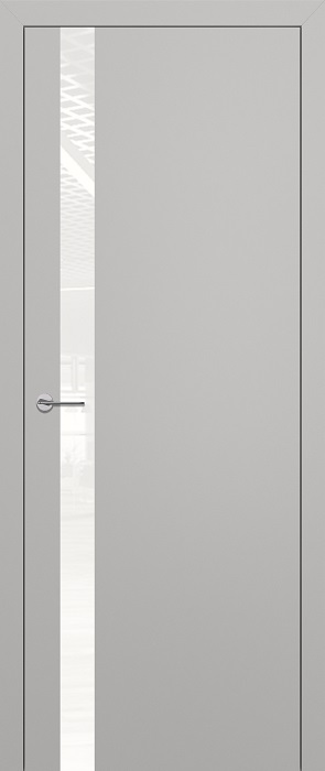 ZaDoor Квалитет модель K2 цвет матовый серый стекло лакобель белый