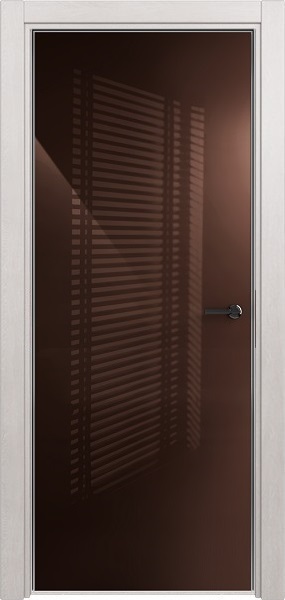 Дверь Status Favorite модель 704 Дуб белый стекло лакобель коричневый