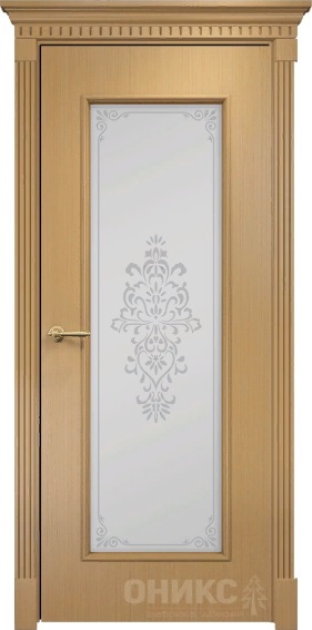 Дверь Оникс модель Турин цвет Анегри сатинат пескоструй Вензель