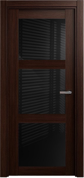 Дверь Status Estetica модель 833 Орех стекло лакобель чёрный