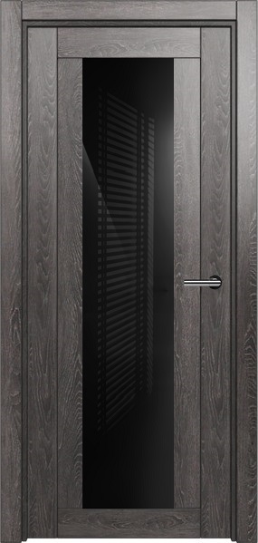 Дверь Status Estetica модель 823 Дуб патина стекло лакобель чёрный