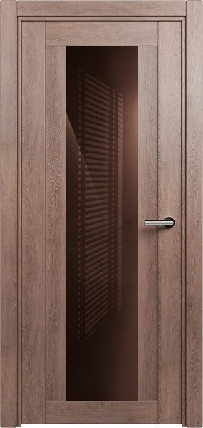 Дверь Status Estetica модель 823 Дуб капучино стекло лакобель коричневый