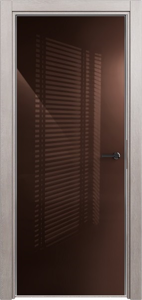 Дверь Status Favorite модель 704 Дуб серый стекло лакобель коричневый