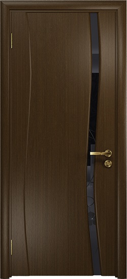 Дверь DioDoor Грация-1 венге черный триплекс Вьюнок глянцевый