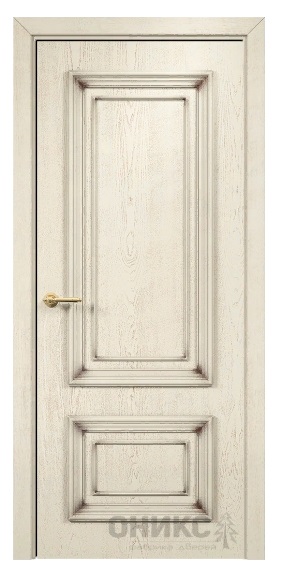 Дверь Оникс модель Мадрид цвет Слоновая кость патина коричнева