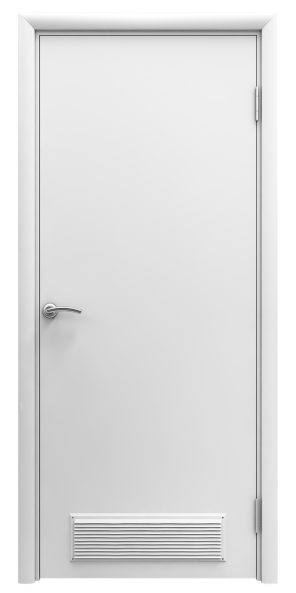 POSEIDON Дверь гладкая пластиковая цвет белый с вент решёткой