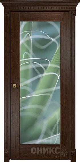 Дверь Оникс модель Техно цвет Венге триплекс фотопечать Рис.40