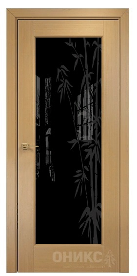 Дверь Оникс модель Техно цвет Анегри триплекс черный пескоструй-5