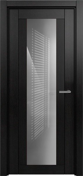 Дверь Status Estetica модель 823 Дуб чёрный стекло лакобель серый