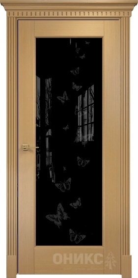 Дверь Оникс модель Техно цвет Анегри триплекс черный пескоструй-2