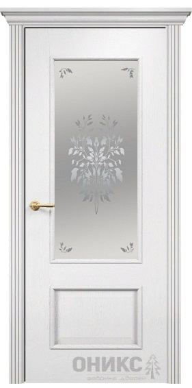 Дверь Оникс модель Марсель цвет Эмаль белая сатинат печать Дерево