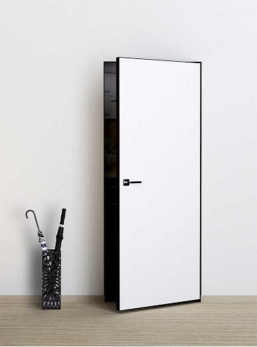 Дверь Profilo Porte INVISIBLE модель РX-0 h-2100 мм кромка AL чёрная c 4-x сторон