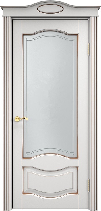 Дверь Массив Ольхи модель Ол33 цвет Грунт+патина орех стекло 33-2