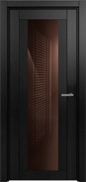 Дверь Status Estetica модель 823 Дуб чёрный стекло лакобель коричневый