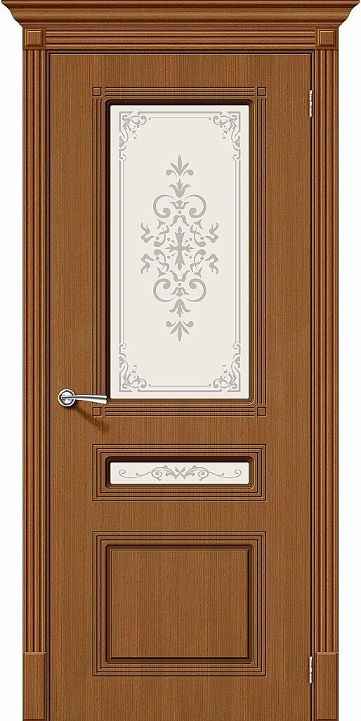 Дверь Браво модель Стиль цвет Орех (Ф-11) Стекло Белое