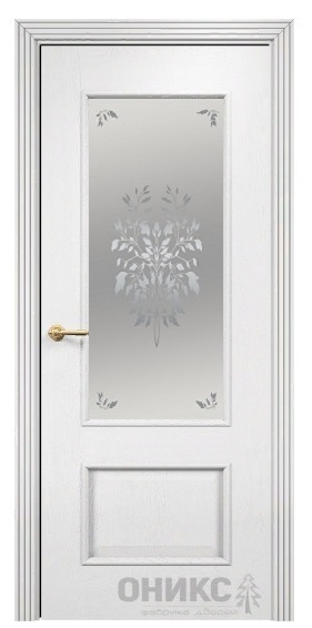 Дверь Оникс модель Марсель цвет Эмаль белая сатинат печать Дерево
