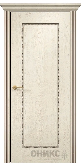 Дверь Оникс модель Александрия-1 цвет Слоновая кость патина коричневая