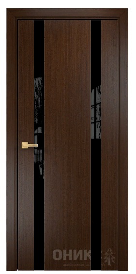 Дверь Оникс модель Верона-2 цвет Венге триплекс черный