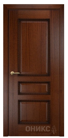 Дверь Оникс модель Версаль с декором цвет Красное дерево патина черная