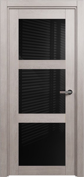 Дверь Status Estetica модель 833 Дуб серый стекло лакобель чёрный