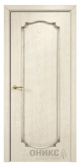 Дверь Оникс модель Венеция-2 цвет Слоновая кость патина коричневая