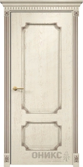 Дверь Оникс модель Палермо цвет Слоновая кость патина коричневая