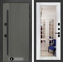 LABIRINT Входная металлическая дверь с терморазрывом Термолаб 1 тепло панель Зеркало Фацет цвет белый софт