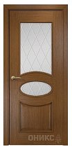 Дверь Оникс модель Эллипс цвет Орех сатинат гравировка Ромб