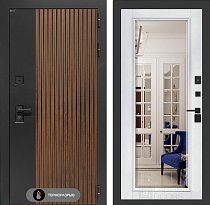 LABIRINT Входная металлическая дверь с терморазрывом АйсЛаб панель Зеркало Фацет цвет белый софт