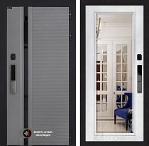 LABIRINT Входная металлическая дверь Пиано Смарт 2.0 панель Зеркало Фацет цвет белый софт