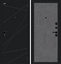 Входная Дверь модель Граффити-5/SBlack цвет Букле черное/Slate Art