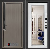 LABIRINT Входная металлическая дверь Лаб-1 Про панель Зеркало Фацет цвет белый софт