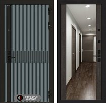 LABIRINT Входная металлическая акустическая дверь ISSIDA панель Зеркало Максимум венге