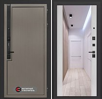 LABIRINT Входная металлическая дверь Лаб-1 Про панель Зеркало Максимум цвет сандал белый