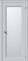 Дверь Дэмфа модель Квадро-6 эмаль цвет ЛайтГрей со стеклом