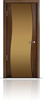 Дверь Мильяна модель Омега цвет Американский орех триплекс бронзовый