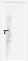 Profilo Porte модель PX-10 кромка чёрная с 4-х сторон цвет Белый матовый стекло лакобель белый