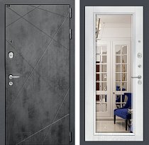 LABIRINT Входная металлическая дверь Лофт панель Зеркало Фацет цвет белый софт