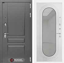 LABIRINT Входная металлическая дверь Платинум панель Зеркало Дольче цвет цвет белый софт
