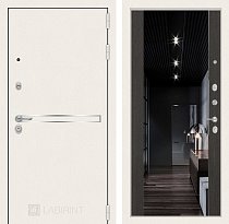 LABIRINT Входная металлическая дверь LINE WHITE панель Зеркало Максимум чёрный кварц
