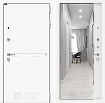 LABIRINT Входная металлическая дверь LINE WHITE панель Зеркало Панорама белый софт