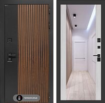 LABIRINT Входная металлическая дверь с терморазрывом АйсЛаб панель Зеркало Максимум цвет сандал белый
