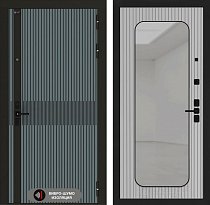LABIRINT Входная металлическая акустическая дверь Иссида панель Зеркало Аркада цвет Веллюто ферро с патиной