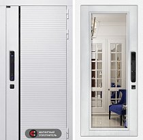 LABIRINT Входная металлическая дверь Роял Смарт панель Зеркало Фацет цвет белый софт