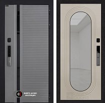 LABIRINT Входная металлическая дверь Пиано Смарт 2.0 панель Зеркало Дольче цвет капучино