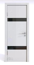 Линия Дверей Шумоизоляционная дверь 42 Дб модель 602 цвет глянец Белый стекло лакобель черный