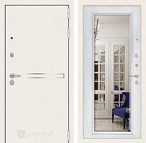LABIRINT Входная металлическая дверь LINE WHITE панель Зеркало Фацет белый soft