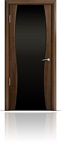 Дверь Мильяна модель Омега-1 цвет Американский орех триплекс черный