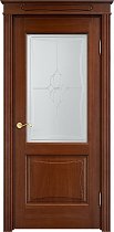 Дверь Массив Дуба модель Д6 цвет Коньяк стекло 6-5