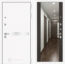 LABIRINT Входная металлическая дверь Лайн Вайт панель Зеркало Максимум венге